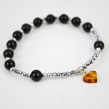 Carica l'immagine nel visualizzatore di Gallery, Bracciale tormalina, ematite e ambra dei balcani