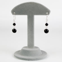 Carica l'immagine nel visualizzatore di Gallery, Orecchini pendenti in argento con onice nero
