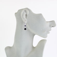 Carica l'immagine nel visualizzatore di Gallery, Orecchini pendenti in argento con onice nero