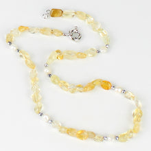 Carica l'immagine nel visualizzatore di Gallery, Collana girocollo burattatine quarzo citrino, ematite e perle