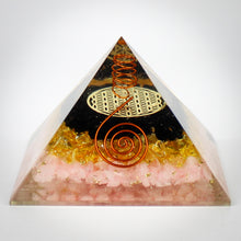 Carica l'immagine nel visualizzatore di Gallery, Orgone in quarzo rosa, quarzo citrino e tormalina nera