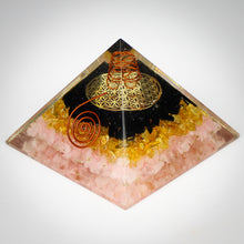 Carica l'immagine nel visualizzatore di Gallery, Orgone in quarzo rosa, quarzo citrino e tormalina nera