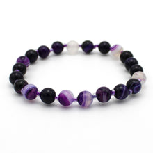 Carica l'immagine nel visualizzatore di Gallery, Bracciale unisex Agata viola 6 mm lisci