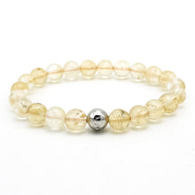 Carica l'immagine nel visualizzatore di Gallery, Bracciale unisex 8 mm Quarzo citrino e argento 925