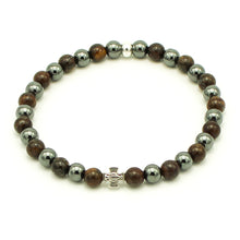 Carica l'immagine nel visualizzatore di Gallery, Bracciale uomo 6 mm bronzite, ematite e zama