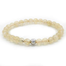 Carica l'immagine nel visualizzatore di Gallery, Bracciale unisex 6 mm Quarzo citrino e argento 925