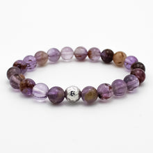 Carica l'immagine nel visualizzatore di Gallery, Bracciale unisex 8 mm Super seven e argento 925