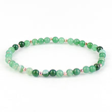 Carica l'immagine nel visualizzatore di Gallery, Bracciale unisex agata verde 4 mm lisci