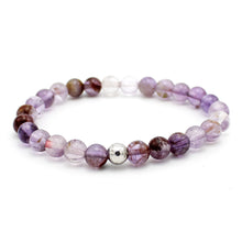 Carica l'immagine nel visualizzatore di Gallery, Bracciale unisex 6 mm Super seven e argento 925