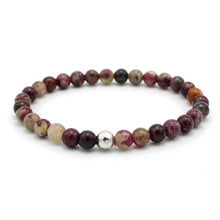 Carica l'immagine nel visualizzatore di Gallery, Bracciale unisex 6 mm Tormalina policroma e argento 925