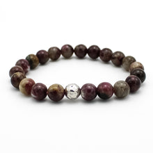 Carica l'immagine nel visualizzatore di Gallery, Bracciale unisex 8 mm Tormalina policroma e argento 925