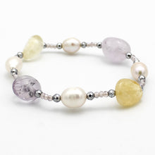 Carica l'immagine nel visualizzatore di Gallery, Bracciale donna burattate medie quarzi misti, ematite, perle di fiume e cristalli
