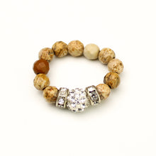 Carica l'immagine nel visualizzatore di Gallery, Anello diaspro paesina e strass