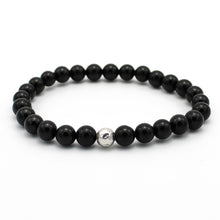 Carica l'immagine nel visualizzatore di Gallery, Bracciale unisex 6 mm Tormalina nera e argento 925