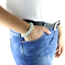 Carica l'immagine nel visualizzatore di Gallery, Bracciale unisex angelite verde 10 mm lisci