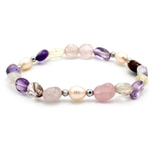 Carica l'immagine nel visualizzatore di Gallery, Bracciale donna burattatine pietre miste, ematite e perle di fiume