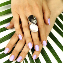 Carica l'immagine nel visualizzatore di Gallery, Anello perla di fiume, opale nero e argento 925