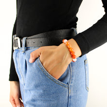 Carica l'immagine nel visualizzatore di Gallery, Bracciale unisex Corniola 10 mm sfaccettati