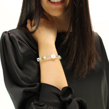 Carica l'immagine nel visualizzatore di Gallery, Bracciale donna prehnite, occhio di falco, ematite e perle di fiume