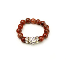 Carica l'immagine nel visualizzatore di Gallery, Anello diaspro rosso e strass