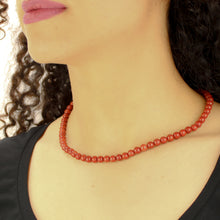 Carica l'immagine nel visualizzatore di Gallery, Collana girocollo diaspro rosso 6 mm lisci