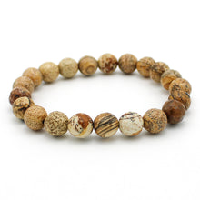 Carica l'immagine nel visualizzatore di Gallery, Bracciale unisex Diaspro paesina 8 mm sfaccettati