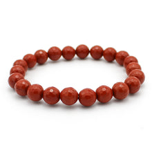 Carica l'immagine nel visualizzatore di Gallery, Bracciale unisex Diaspro rosso 8 mm sfaccettati