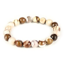 Carica l'immagine nel visualizzatore di Gallery, Bracciale unisex Diaspro zebra 10 mm sfaccettati