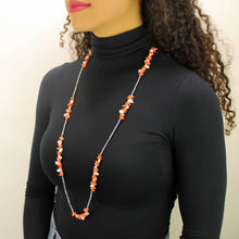 Carica l'immagine nel visualizzatore di Gallery, Collana media punte di corallo bamboo con perle di fiume ed ematite
