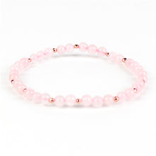 Carica l'immagine nel visualizzatore di Gallery, Bracciale unisex quarzo rosa 4 mm lisci