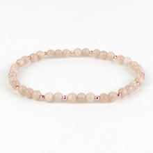 Carica l'immagine nel visualizzatore di Gallery, Bracciale unisex pietra di luna rosa 4 mm lisci