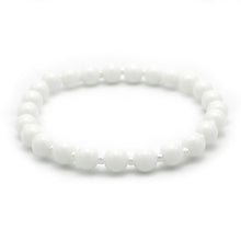 Carica l'immagine nel visualizzatore di Gallery, Bracciale unisex Agata bianca 6 mm lisci