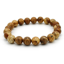 Carica l'immagine nel visualizzatore di Gallery, Bracciale unisex Diaspro paesina 8 mm lisci