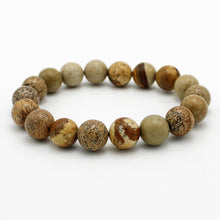 Carica l'immagine nel visualizzatore di Gallery, Bracciale unisex Diaspro paesina 10 mm lisci