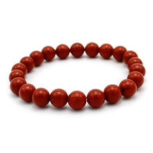 Carica l'immagine nel visualizzatore di Gallery, Bracciale unisex Diaspro rosso 8 mm lisci