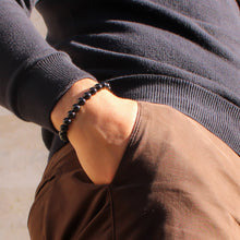 Carica l'immagine nel visualizzatore di Gallery, Bracciale uomo 8 mm tormalina nera