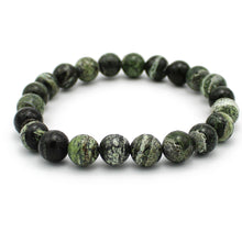 Carica l'immagine nel visualizzatore di Gallery, Bracciale unisex Diaspro silver green 8 mm lisci