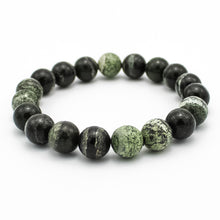 Carica l'immagine nel visualizzatore di Gallery, Bracciale unisex Diaspro silver green 10 mm lisci