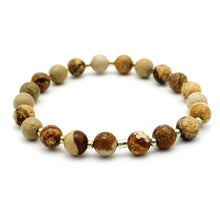 Carica l'immagine nel visualizzatore di Gallery, Bracciale unisex Diaspro paesina 6 mm lisci