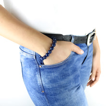 Carica l'immagine nel visualizzatore di Gallery, Bracciale unisex Lapislazzuli 10 mm sfaccettati