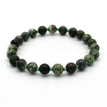 Carica l'immagine nel visualizzatore di Gallery, Bracciale unisex Diaspro silver green 6 mm lisci