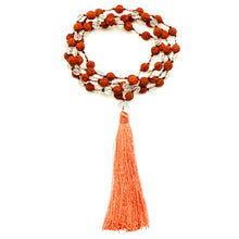 Carica l'immagine nel visualizzatore di Gallery, Mala Cristallo di rocca e semi di rudraksha