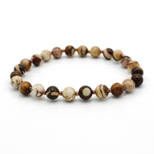 Carica l'immagine nel visualizzatore di Gallery, Bracciale unisex Diaspro zebra 6 mm lisci