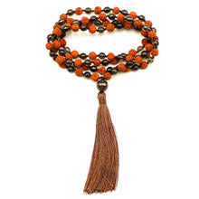 Carica l'immagine nel visualizzatore di Gallery, Mala Quarzo fumè e semi di rudraksha