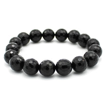 Carica l'immagine nel visualizzatore di Gallery, Bracciale unisex Onice nero 10 mm sfaccettati