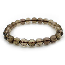 Carica l'immagine nel visualizzatore di Gallery, Bracciale unisex Quarzo fumè 8 mm sfaccettati