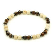 Carica l'immagine nel visualizzatore di Gallery, Bracciale uomo 6 mm bronzite, ematite e pietra del fiume