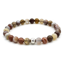 Carica l'immagine nel visualizzatore di Gallery, Bracciale unisex 6 mm Agata botswana e argento 925