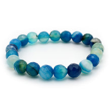 Carica l'immagine nel visualizzatore di Gallery, Bracciale unisex Agata blu 8 mm sfaccettati