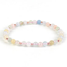 Carica l'immagine nel visualizzatore di Gallery, Bracciale unisex morganite 4 mm lisci